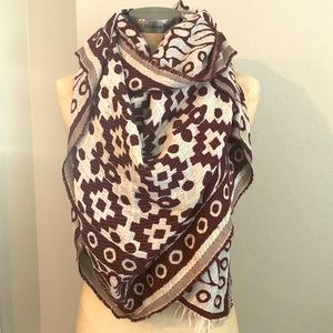 Marcela Wrap Scarf - Maroon and White | Stylish & Versatile Accessory